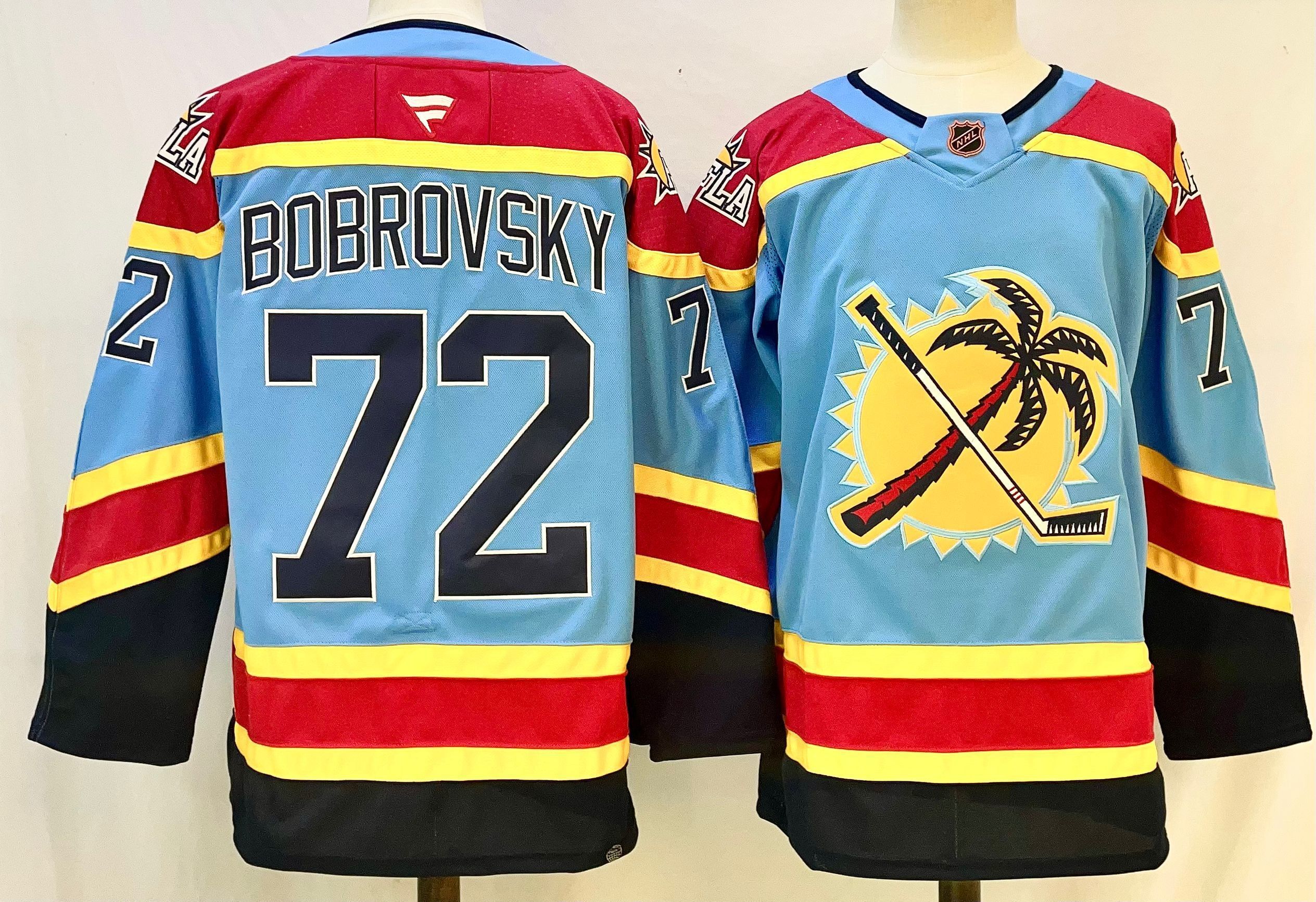 Men Florida Panthers #72 Bobrovsky Light Blue 2026 Adidias NHL Jersey style 001